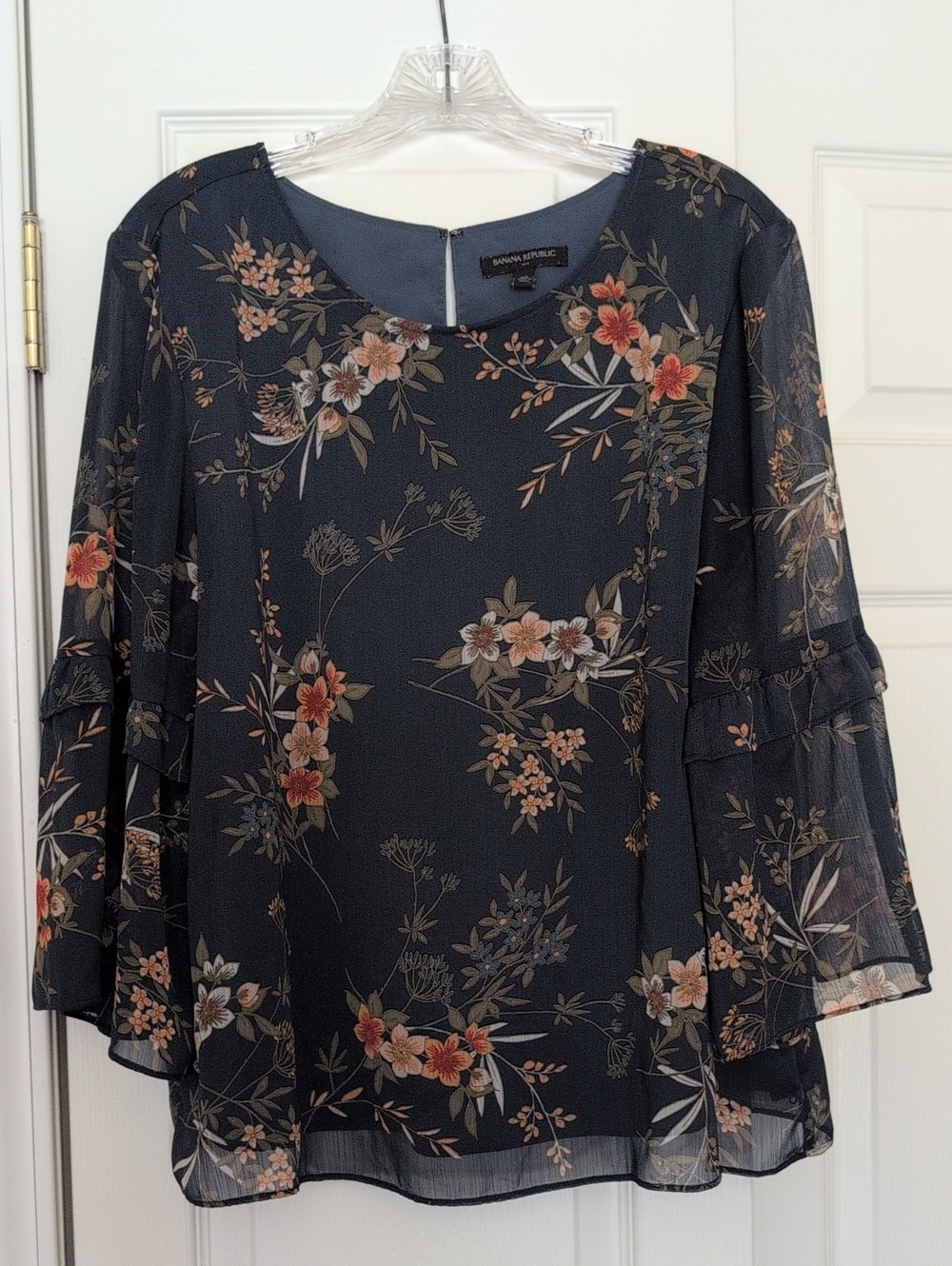 Banana Republic Navy Floral Blouse
